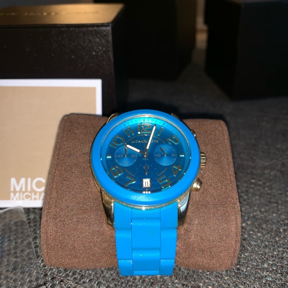 Silicone Blue Michael Kors Women’s Watch - Picture 2 of 3